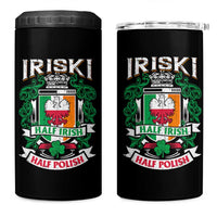 Iriski Half Irish Half Polish 4 in 1 Can Cooler Tumbler Polish St Patricks Day Eagle