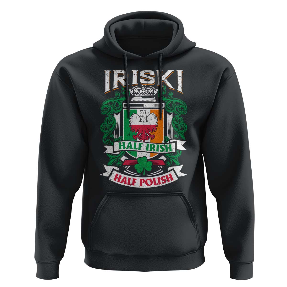 Iriski Half Irish Half Polish Hoodie Polish St Patricks Day Eagle