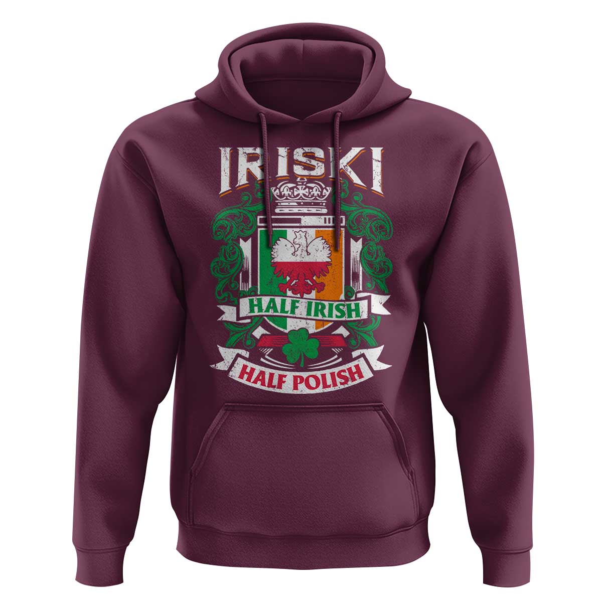 Iriski Half Irish Half Polish Hoodie Polish St Patricks Day Eagle