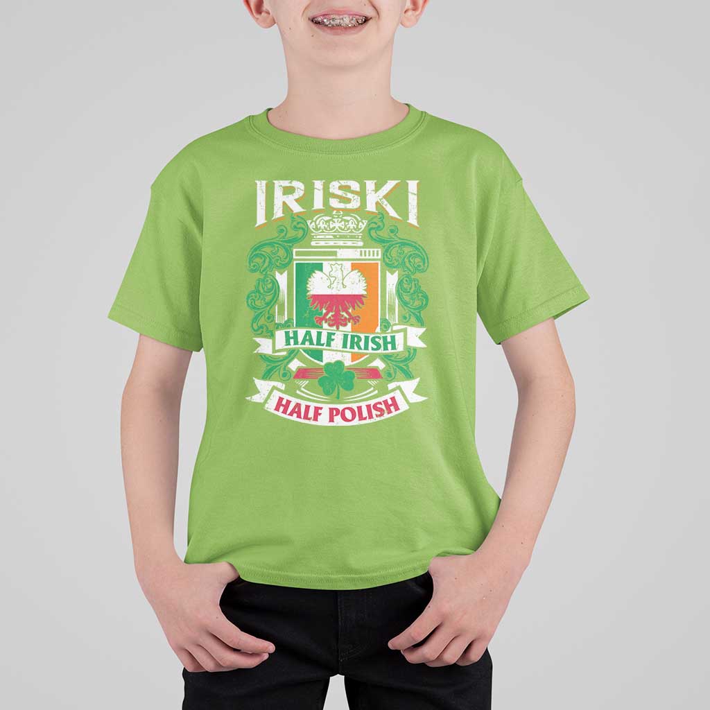 Iriski Half Irish Half Polish T Shirt For Kid Polish St Patricks Day Eagle