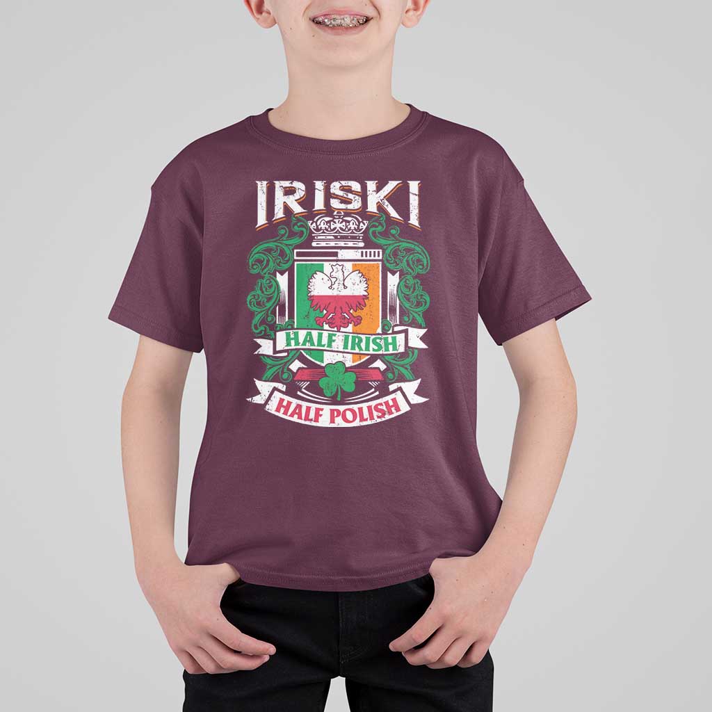 Iriski Half Irish Half Polish T Shirt For Kid Polish St Patricks Day Eagle