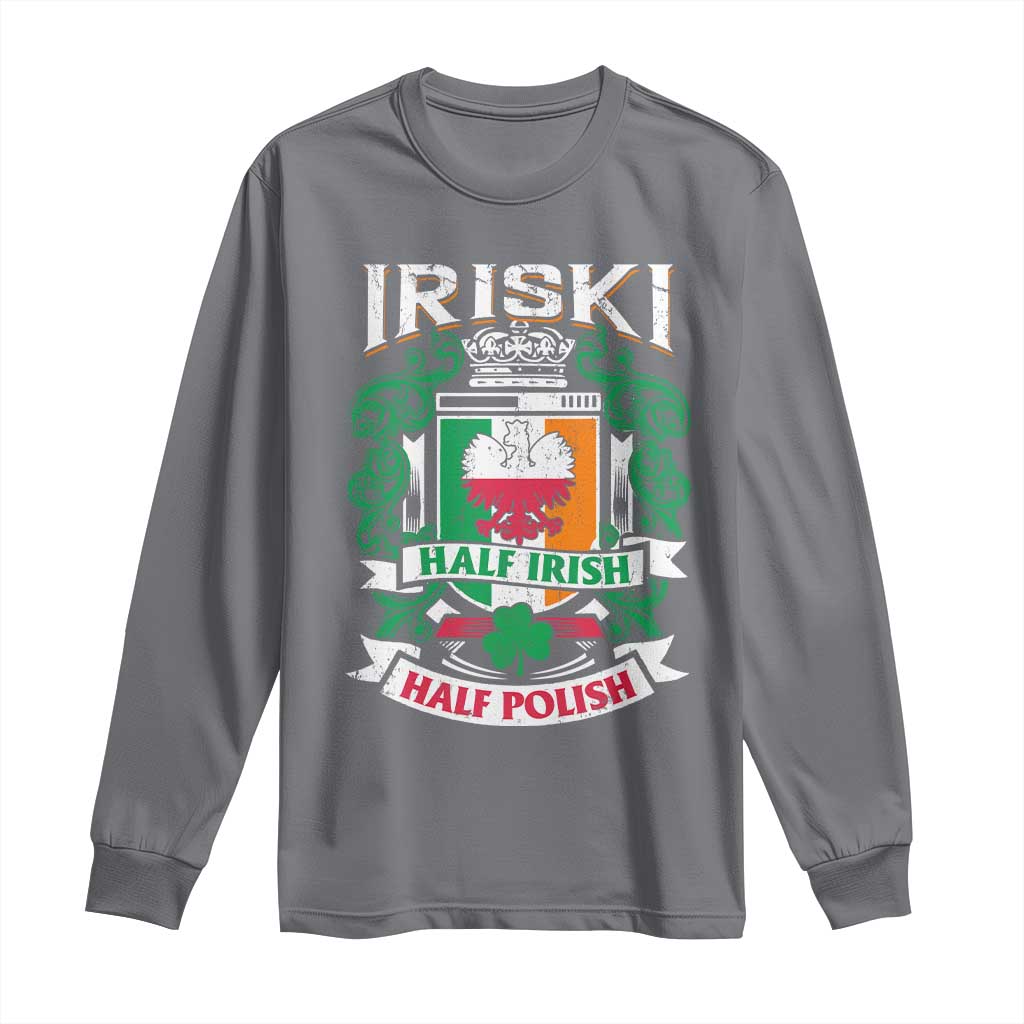 Iriski Half Irish Half Polish Long Sleeve Shirt Polish St Patricks Day Eagle