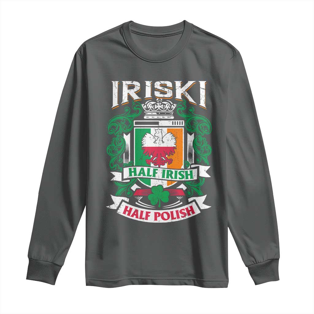 Iriski Half Irish Half Polish Long Sleeve Shirt Polish St Patricks Day Eagle