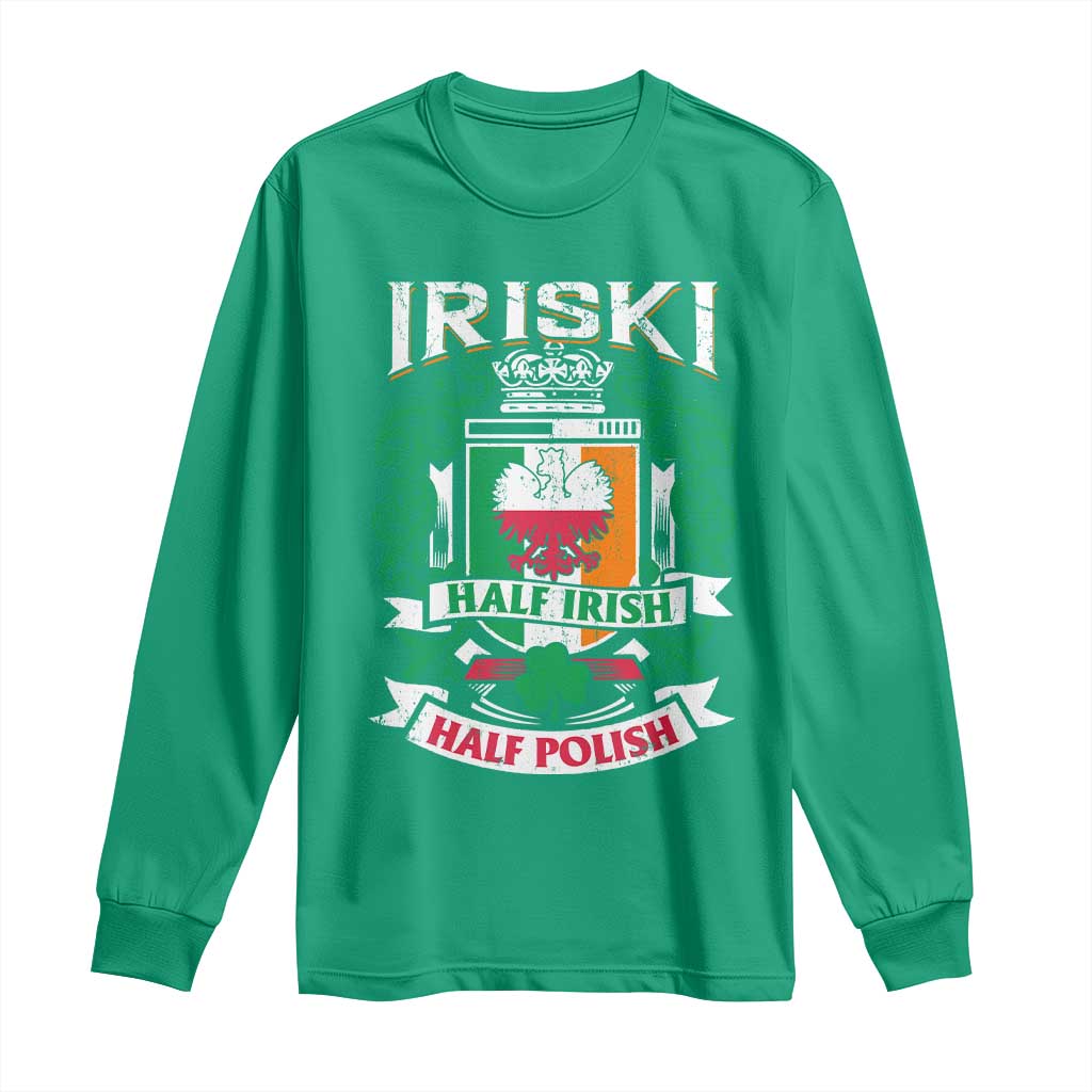 Iriski Half Irish Half Polish Long Sleeve Shirt Polish St Patricks Day Eagle