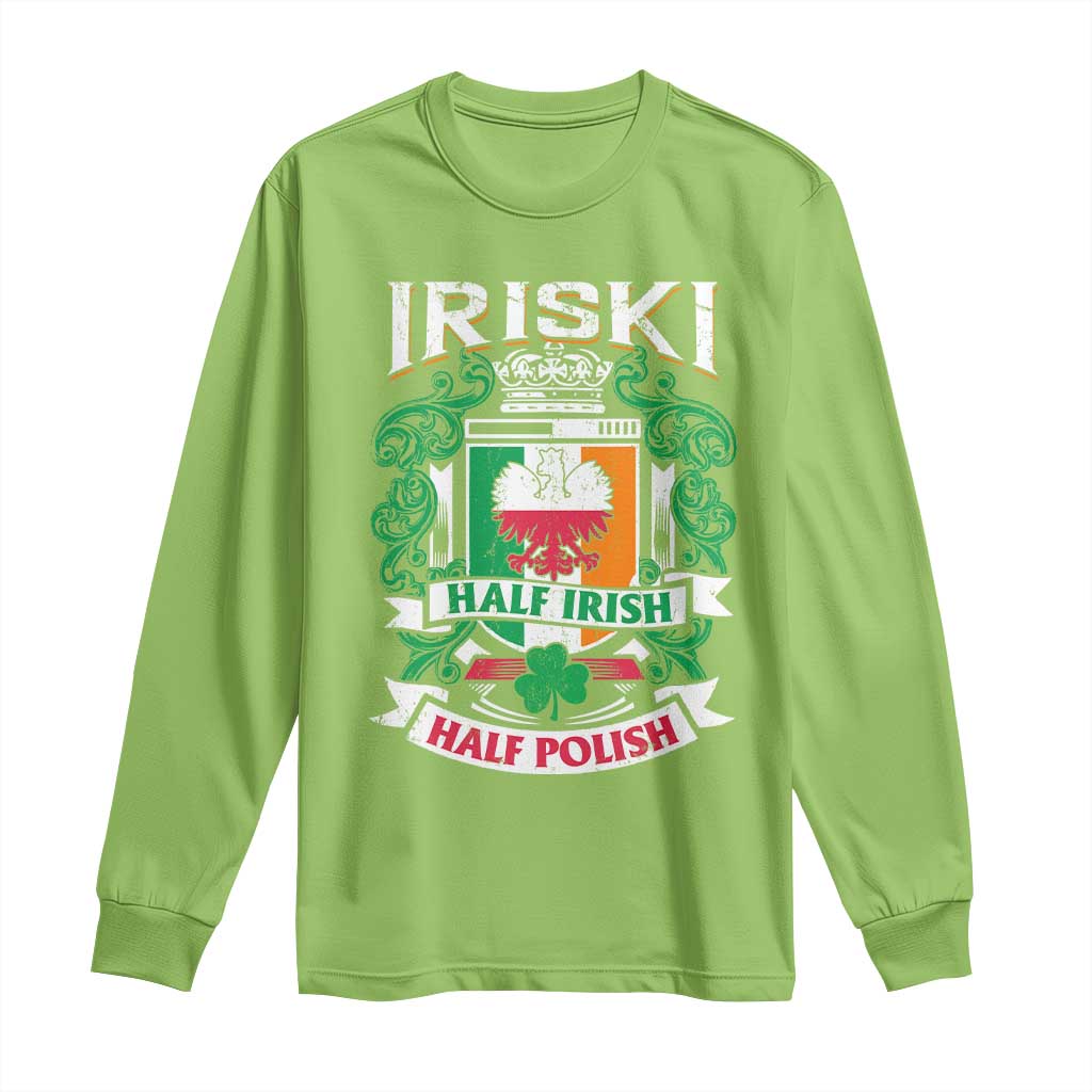 Iriski Half Irish Half Polish Long Sleeve Shirt Polish St Patricks Day Eagle