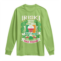 Iriski Half Irish Half Polish Long Sleeve Shirt Polish St Patricks Day Eagle