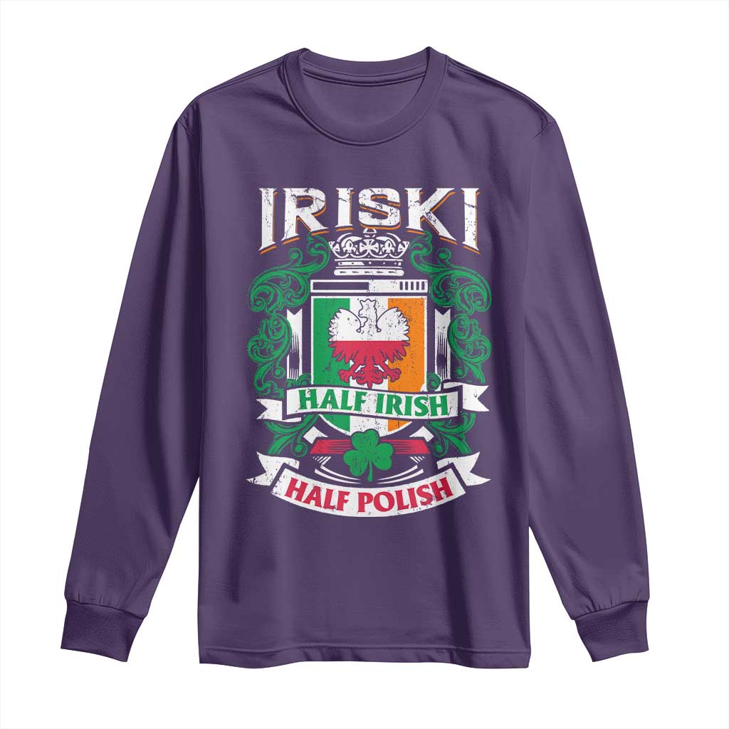 Iriski Half Irish Half Polish Long Sleeve Shirt Polish St Patricks Day Eagle