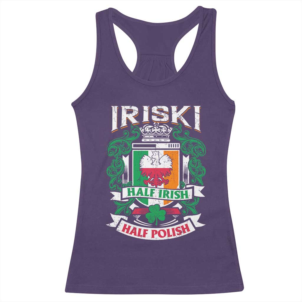 Iriski Half Irish Half Polish Racerback Tank Top Polish St Patricks Day Eagle