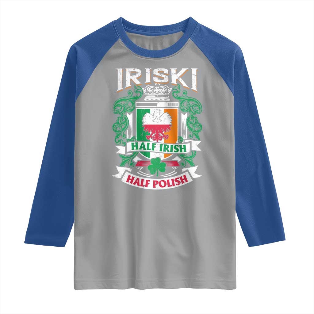 Iriski Half Irish Half Polish Raglan Shirt Polish St Patricks Day Eagle