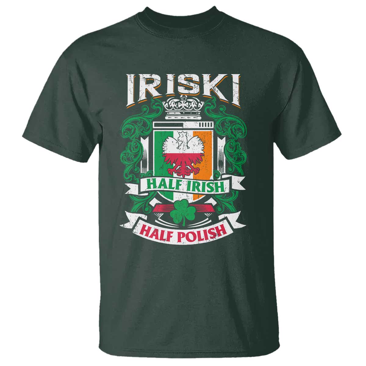 Iriski Half Irish Half Polish T Shirt Polish St Patricks Day Eagle