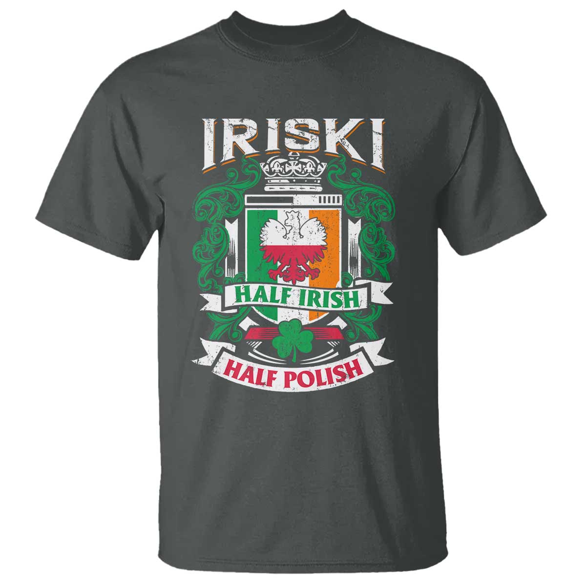 Iriski Half Irish Half Polish T Shirt Polish St Patricks Day Eagle