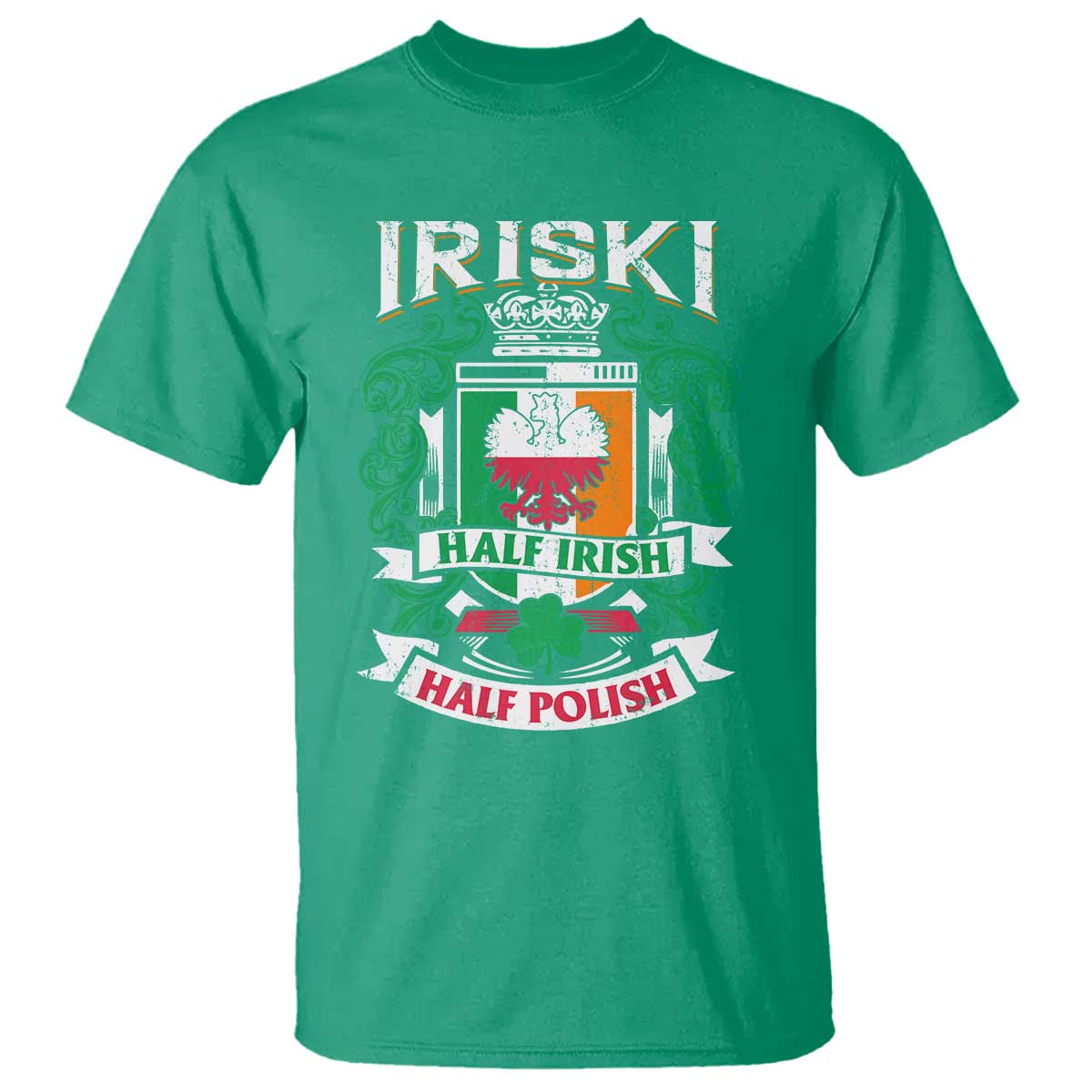 Iriski Half Irish Half Polish T Shirt Polish St Patricks Day Eagle