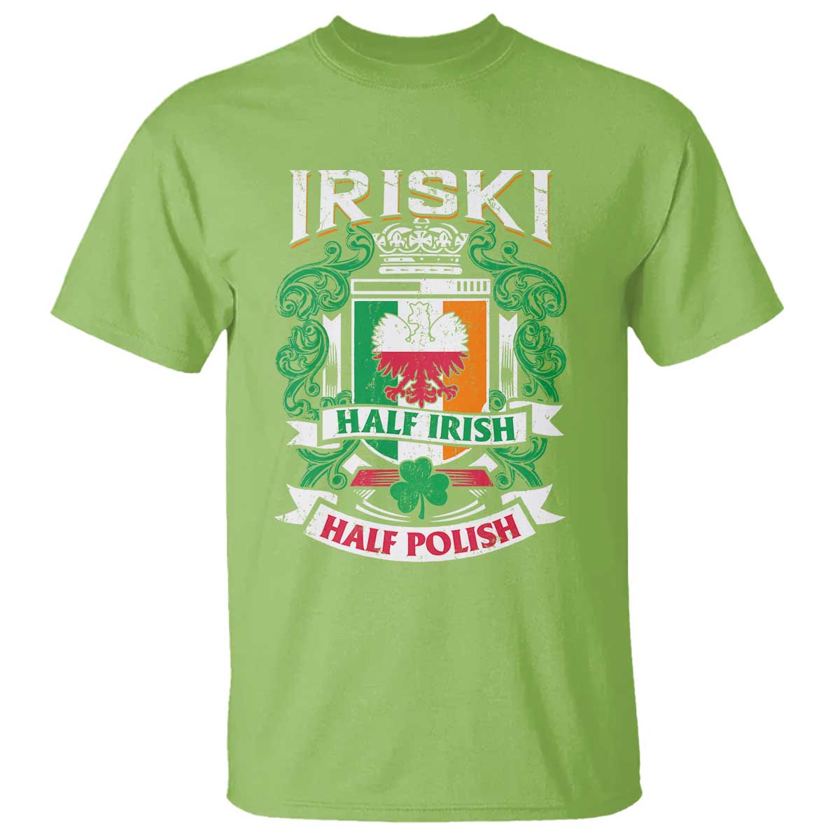Iriski Half Irish Half Polish T Shirt Polish St Patricks Day Eagle