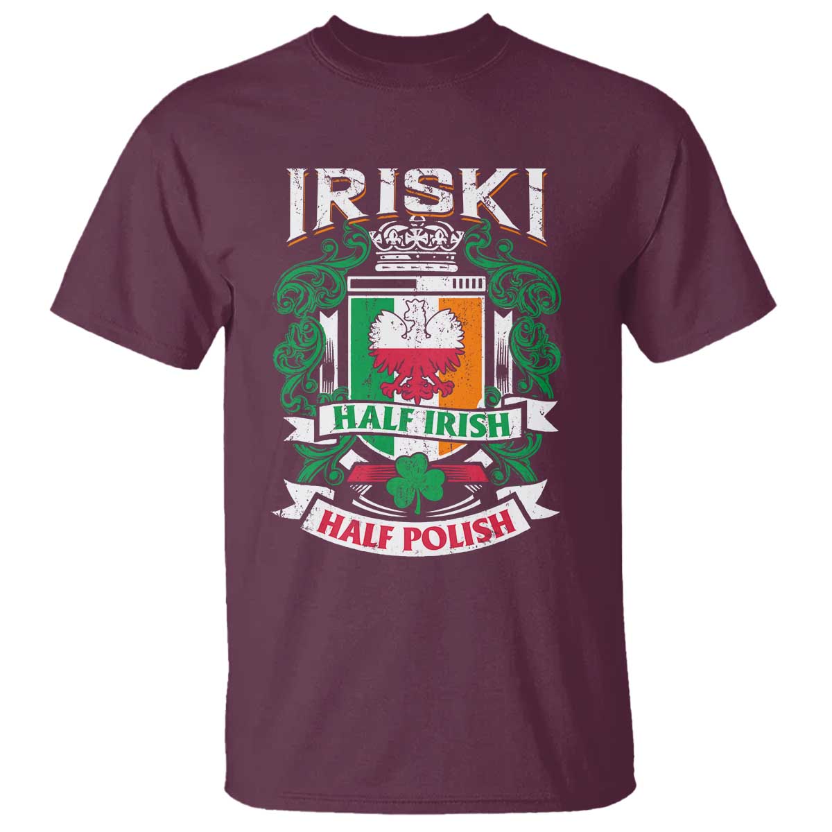 Iriski Half Irish Half Polish T Shirt Polish St Patricks Day Eagle