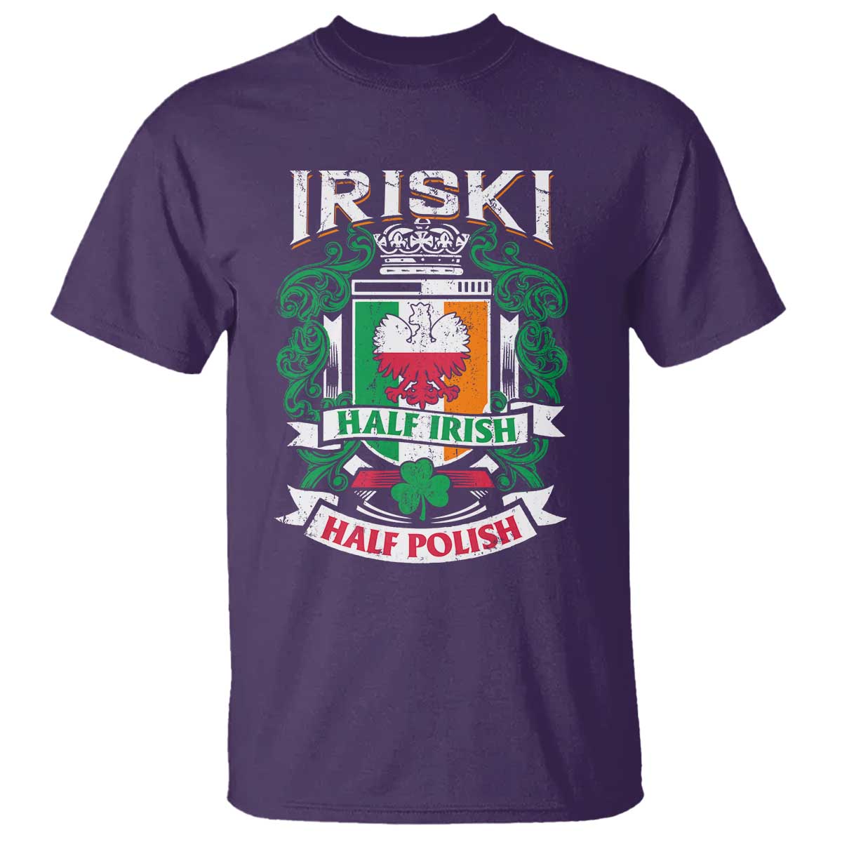 Iriski Half Irish Half Polish T Shirt Polish St Patricks Day Eagle
