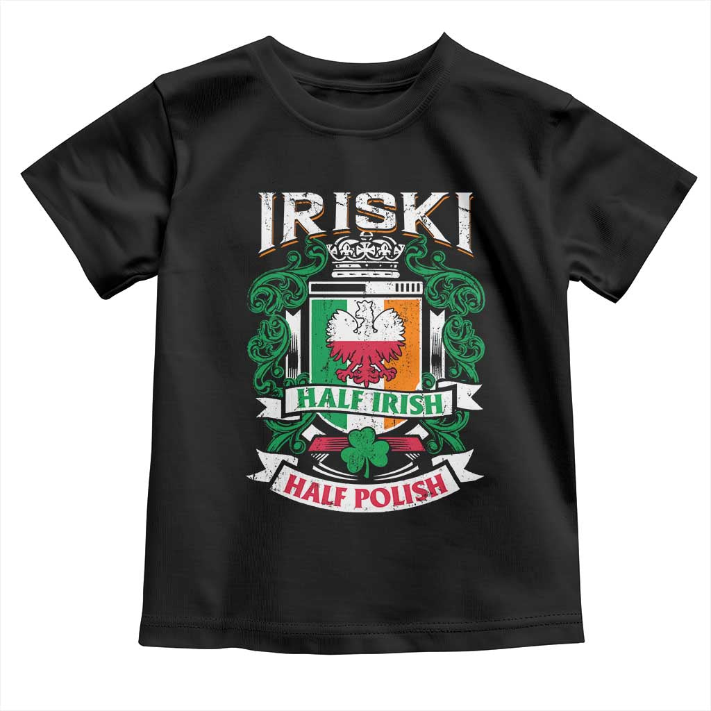 Iriski Half Irish Half Polish Toddler T Shirt Polish St Patricks Day Eagle