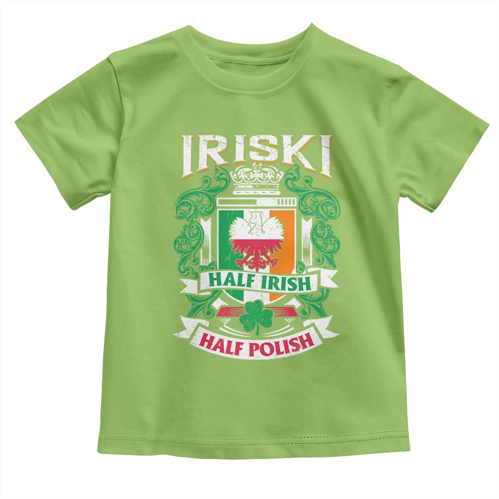 Iriski Half Irish Half Polish Toddler T Shirt Polish St Patricks Day Eagle