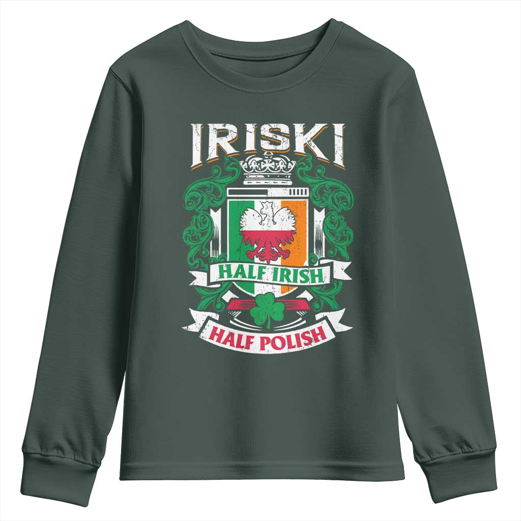 Iriski Half Irish Half Polish Youth Sweatshirt Polish St Patricks Day Eagle