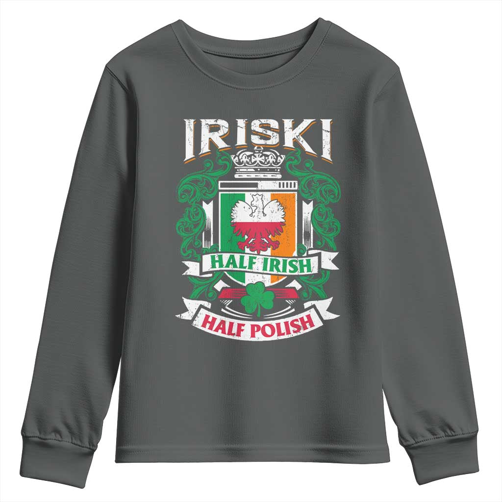 Iriski Half Irish Half Polish Youth Sweatshirt Polish St Patricks Day Eagle