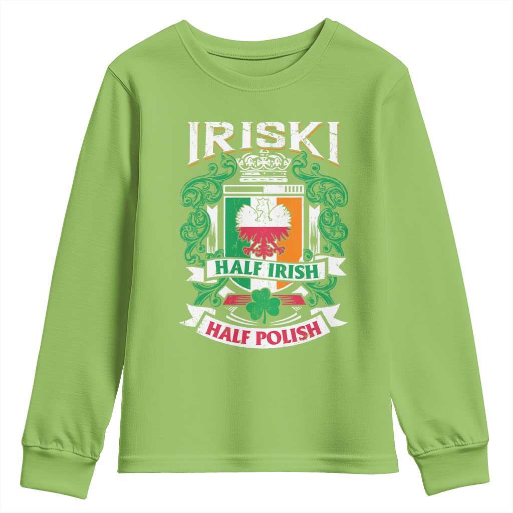 Iriski Half Irish Half Polish Youth Sweatshirt Polish St Patricks Day Eagle