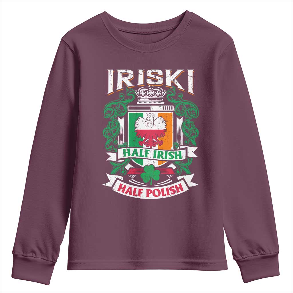 Iriski Half Irish Half Polish Youth Sweatshirt Polish St Patricks Day Eagle