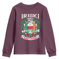 Iriski Half Irish Half Polish Youth Sweatshirt Polish St Patricks Day Eagle