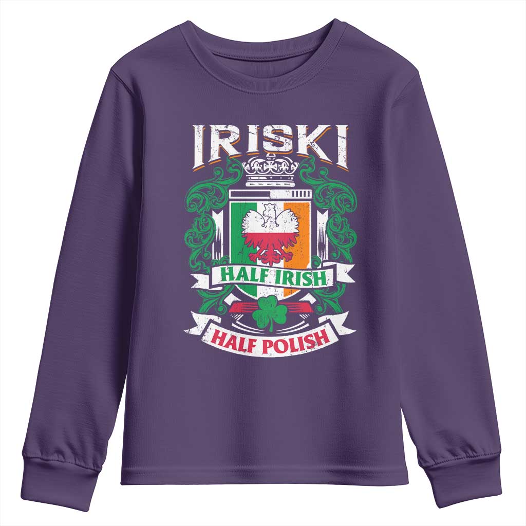 Iriski Half Irish Half Polish Youth Sweatshirt Polish St Patricks Day Eagle