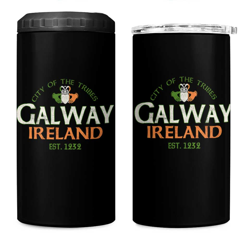 Claddagh Galway Ireland 4 in 1 Can Cooler Tumbler City Of The Tribes Est 1232