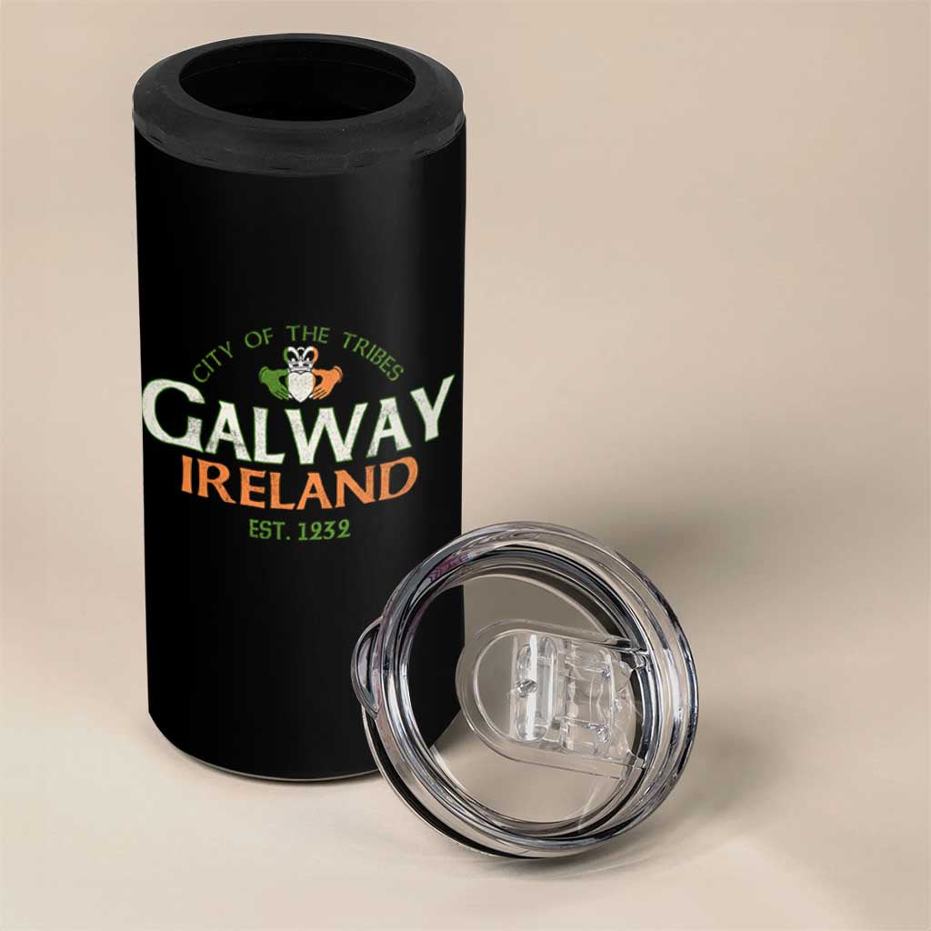 Claddagh Galway Ireland 4 in 1 Can Cooler Tumbler City Of The Tribes Est 1232
