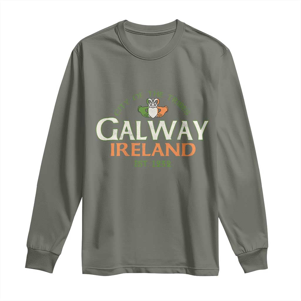 Claddagh Galway Ireland Long Sleeve Shirt City Of The Tribes Est 1232