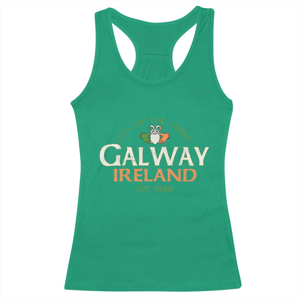 Claddagh Galway Ireland Racerback Tank Top City Of The Tribes Est 1232