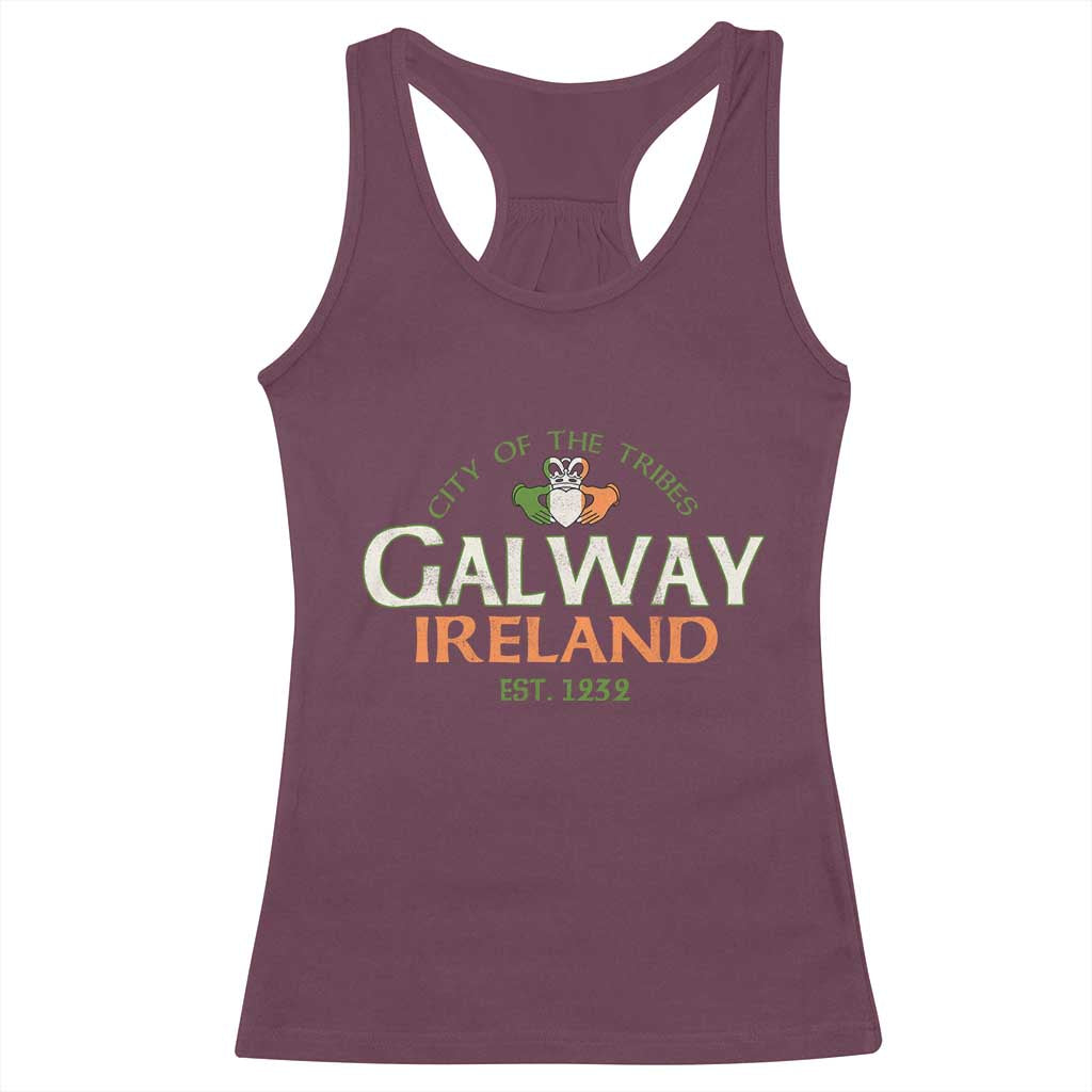 Claddagh Galway Ireland Racerback Tank Top City Of The Tribes Est 1232