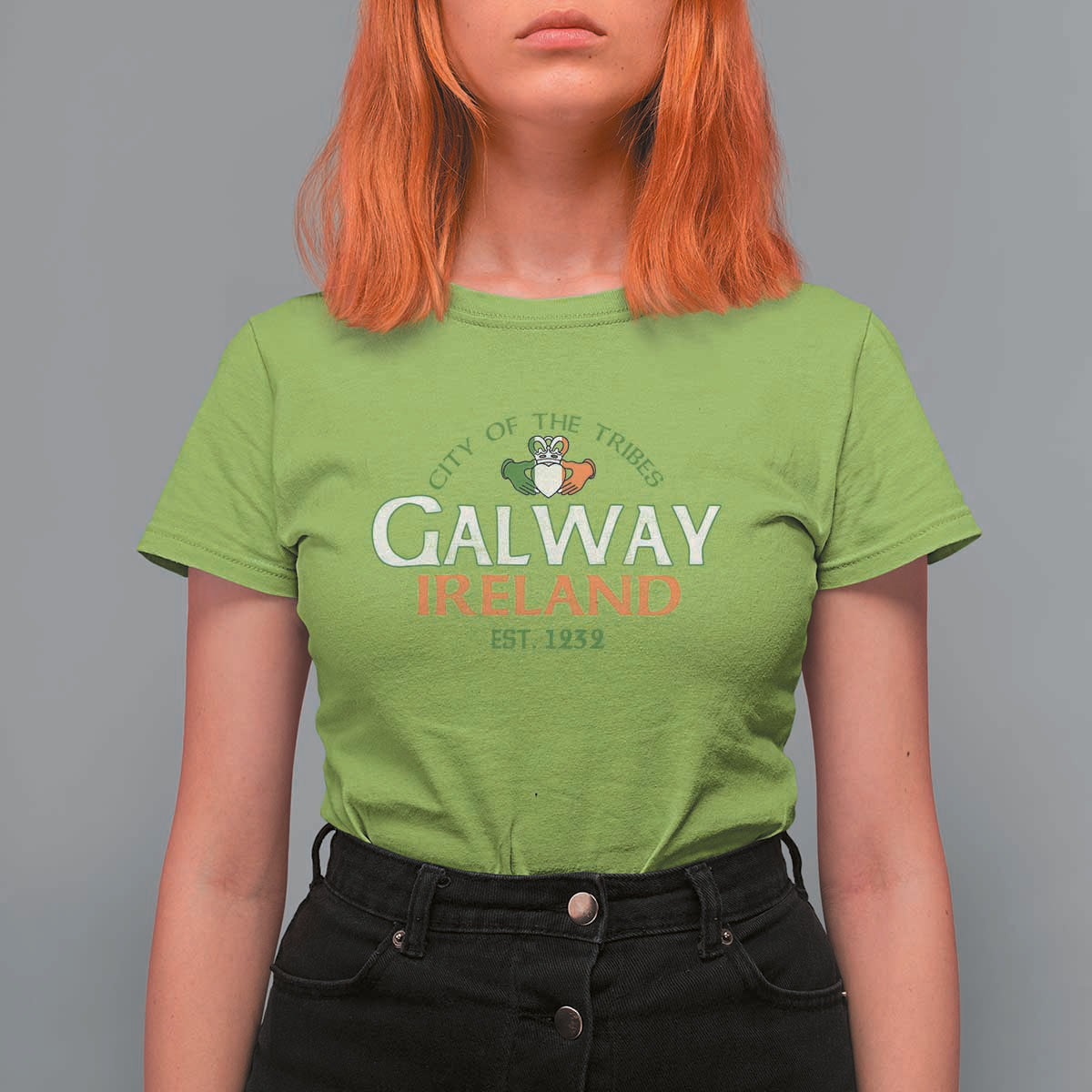 Claddagh Galway Ireland T Shirt For Women City Of The Tribes Est 1232