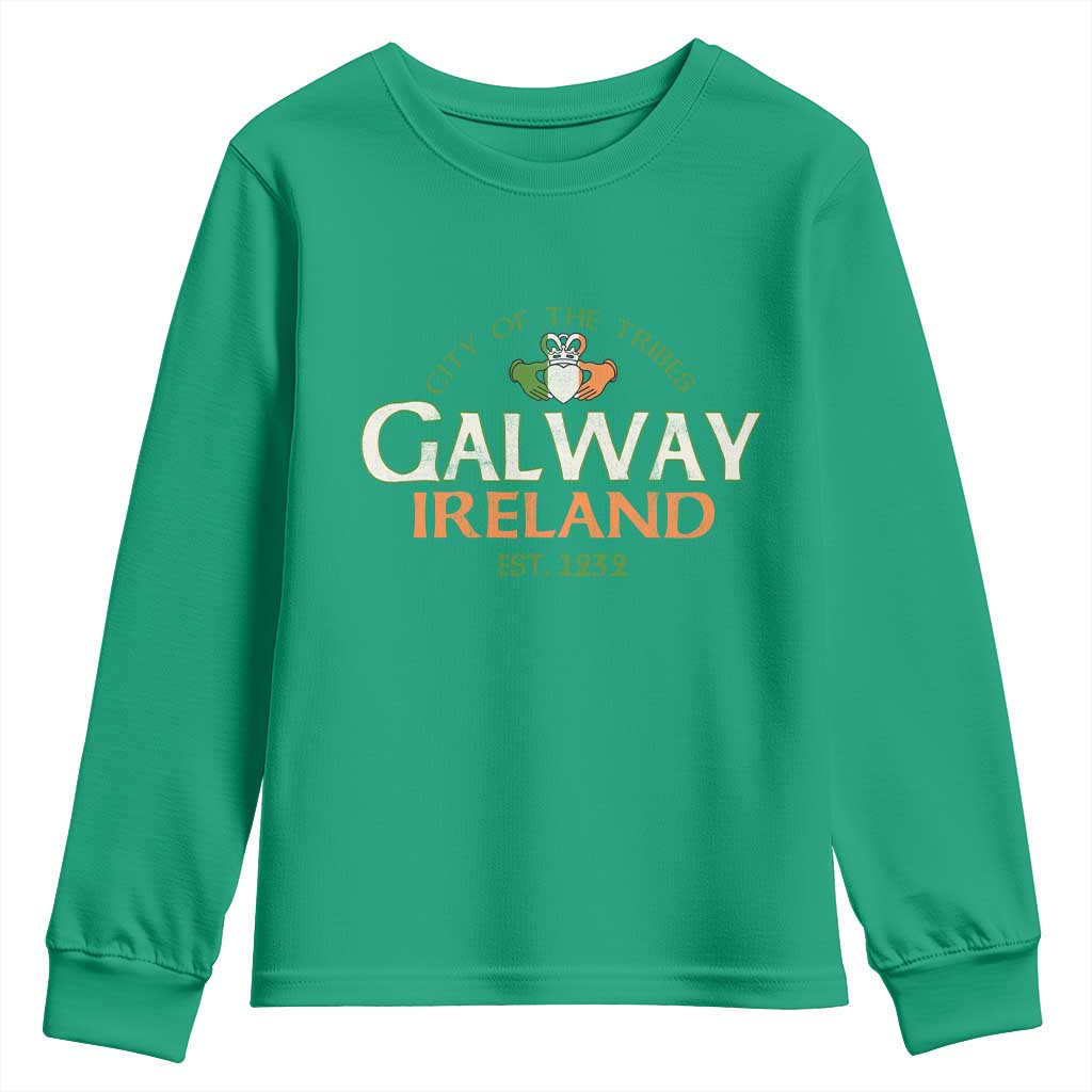 Claddagh Galway Ireland Youth Sweatshirt City Of The Tribes Est 1232