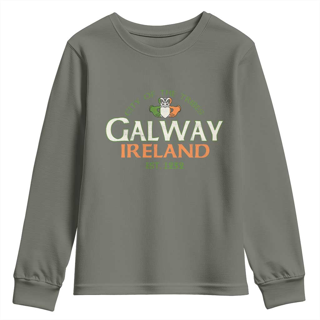 Claddagh Galway Ireland Youth Sweatshirt City Of The Tribes Est 1232