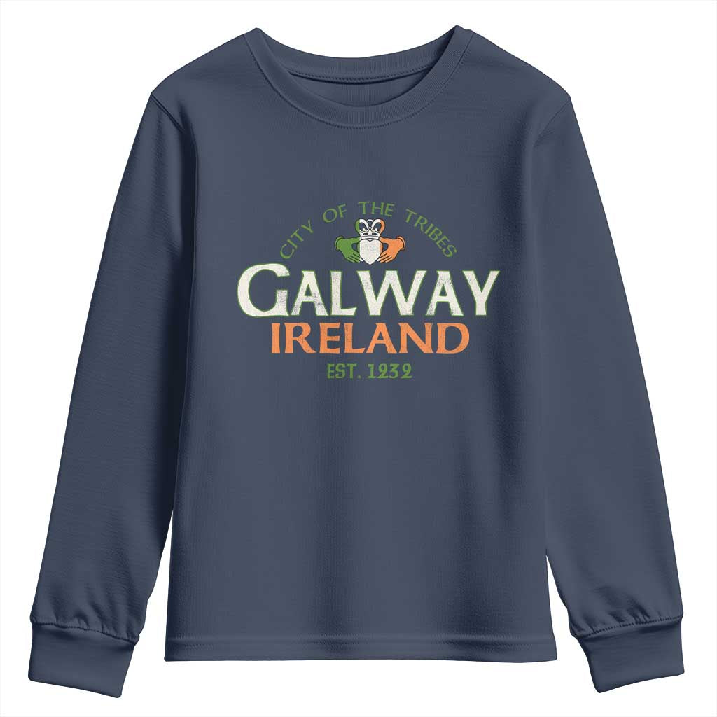 Claddagh Galway Ireland Youth Sweatshirt City Of The Tribes Est 1232