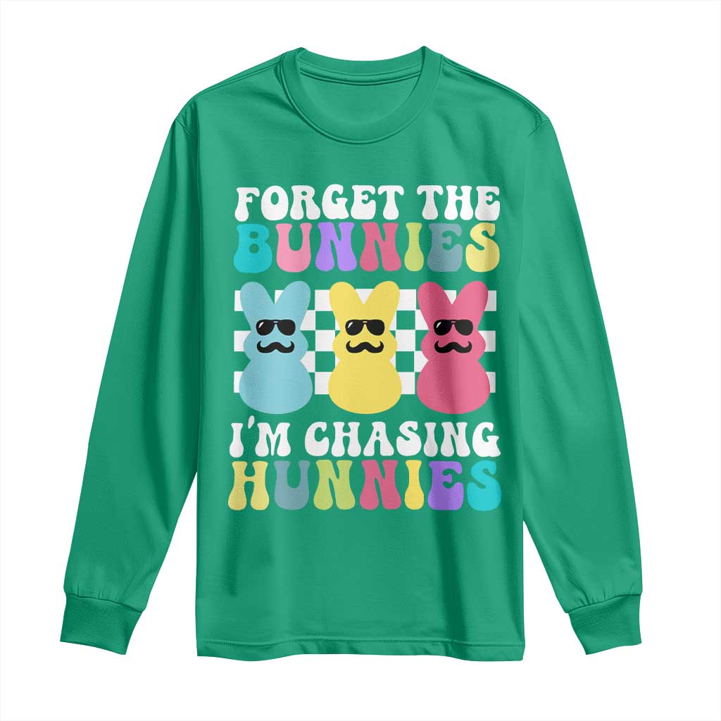 Funny Easter Forget The Bunnies I Am Chasing Hunnies Long Sleeve Shirt