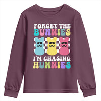 Funny Easter Forget The Bunnies I Am Chasing Hunnies Youth Sweatshirt