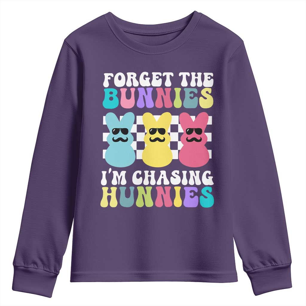 Funny Easter Forget The Bunnies I Am Chasing Hunnies Youth Sweatshirt