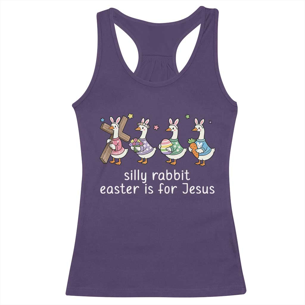 Funny Easter Day Silly Goose Racerback Tank Top Silly Rabbit Easter Is For Jesus