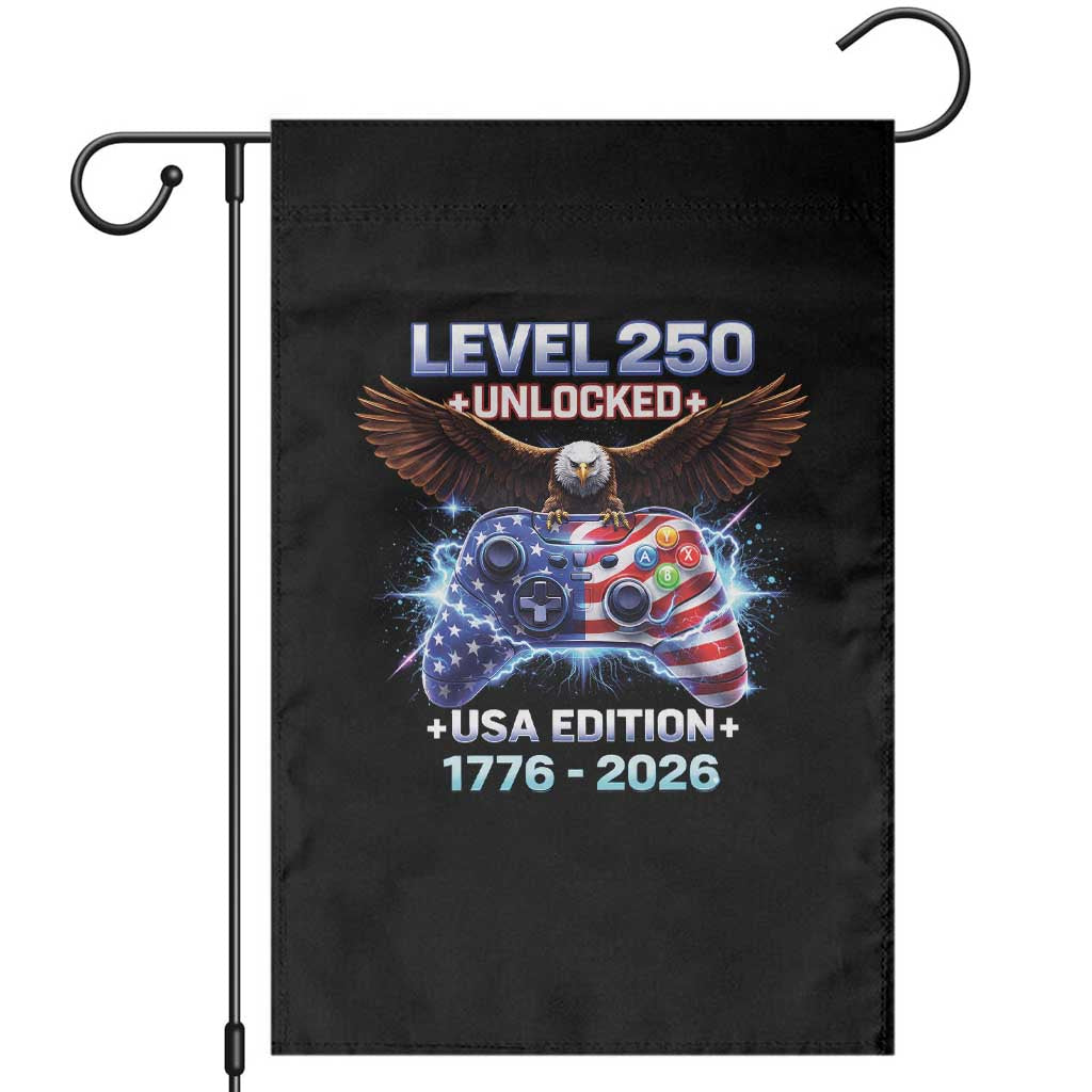 USA 250th Anniversary Gamer Garden Flag Level 250 USA Edition 1776 2026 Bald Eagle