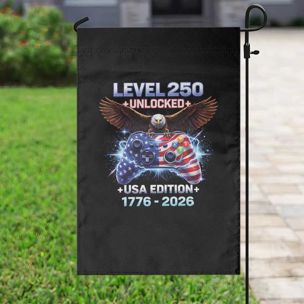 USA 250th Anniversary Gamer Garden Flag Level 250 USA Edition 1776 2026 Bald Eagle