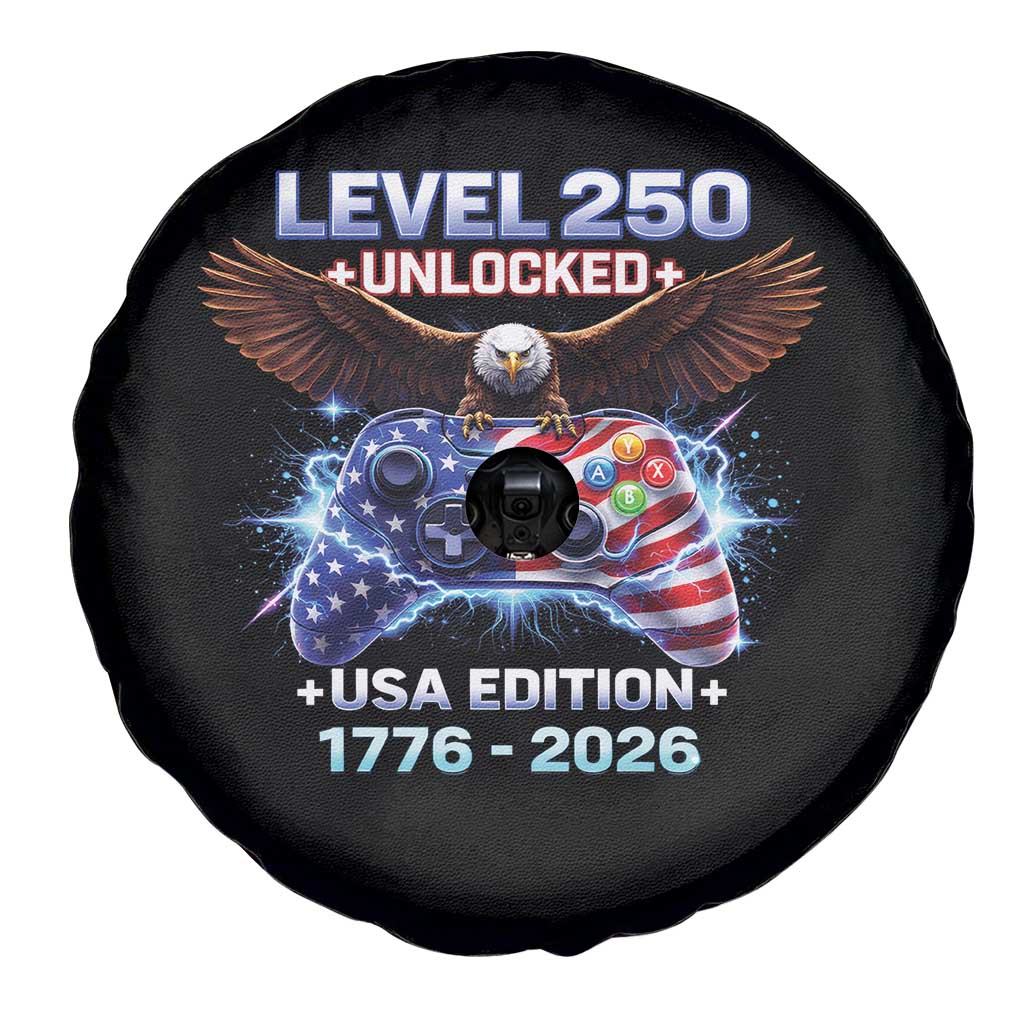 USA 250th Anniversary Gamer Spare Tire Cover Level 250 USA Edition 1776 2026 Bald Eagle