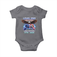 USA 250th Anniversary Gamer Baby Onesie Level 250 USA Edition 1776 2026 Bald Eagle