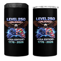 USA 250th Anniversary Gamer 4 in 1 Can Cooler Tumbler Level 250 USA Edition 1776 2026 Bald Eagle