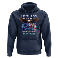 USA 250th Anniversary Gamer Hoodie Level 250 USA Edition 1776 2026 Bald Eagle