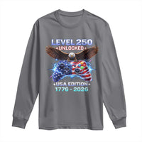 USA 250th Anniversary Gamer Long Sleeve Shirt Level 250 USA Edition 1776 2026 Bald Eagle