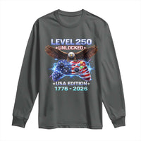 USA 250th Anniversary Gamer Long Sleeve Shirt Level 250 USA Edition 1776 2026 Bald Eagle