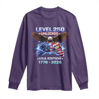 USA 250th Anniversary Gamer Long Sleeve Shirt Level 250 USA Edition 1776 2026 Bald Eagle