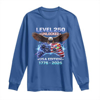 USA 250th Anniversary Gamer Long Sleeve Shirt Level 250 USA Edition 1776 2026 Bald Eagle
